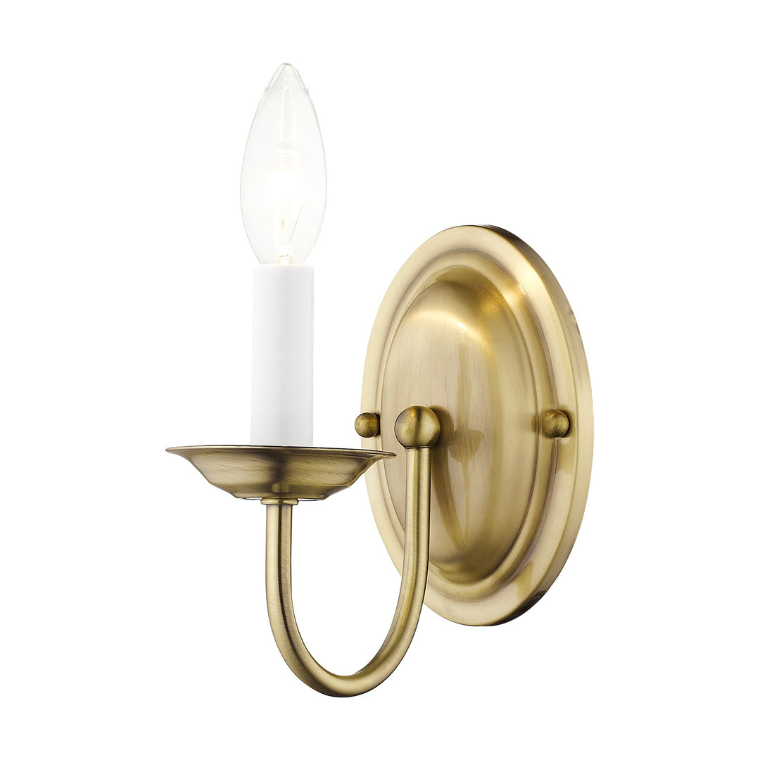 1 Light Antique Brass Wall Sconce Livex