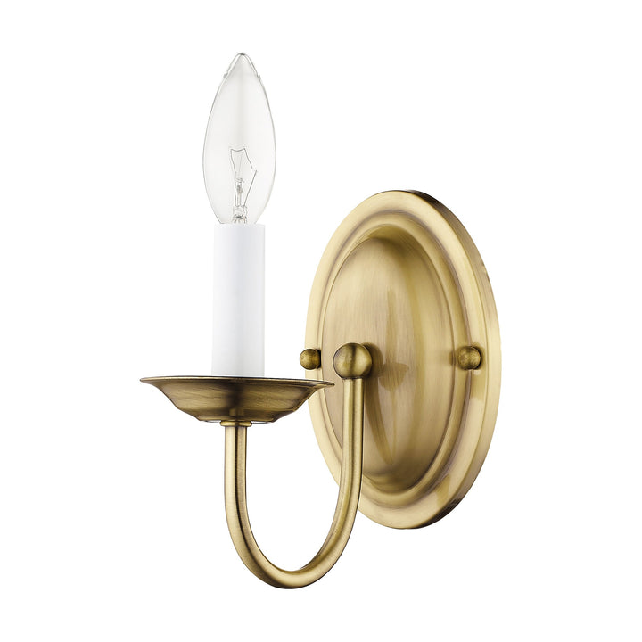 1 Light Antique Brass Wall Sconce Livex