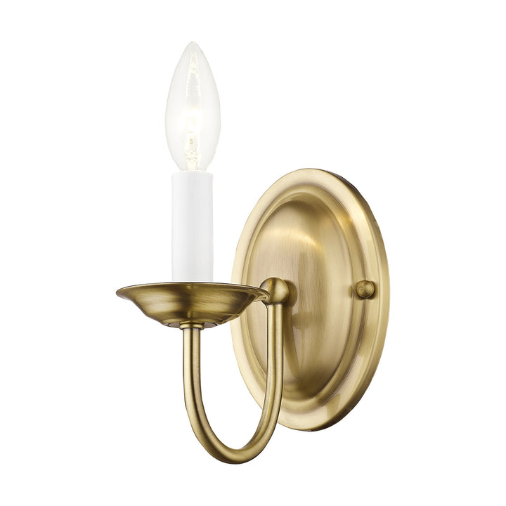 1 Light Antique Brass Wall Sconce Livex