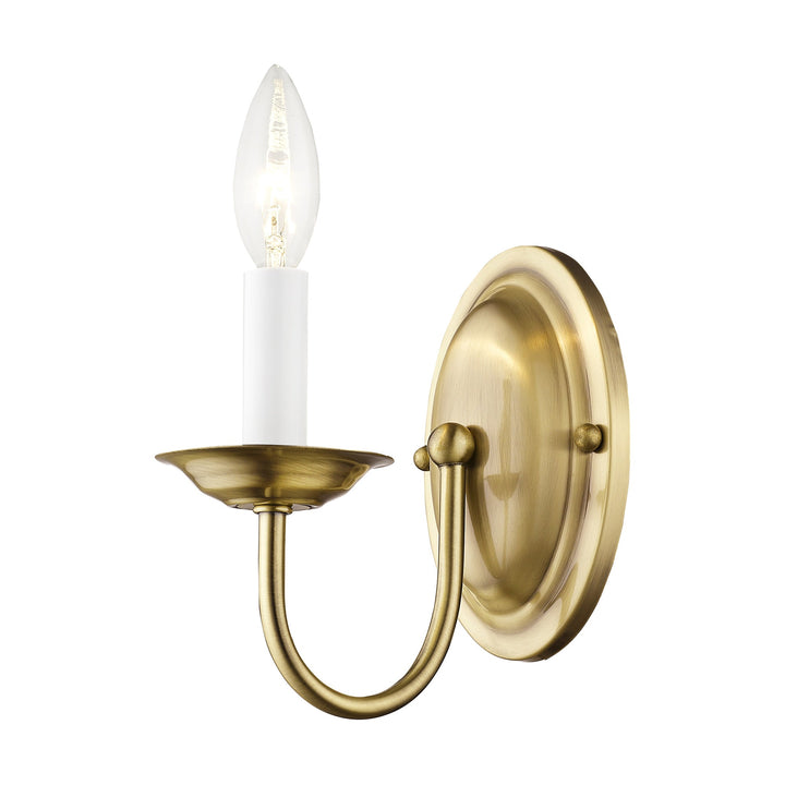 1 Light Antique Brass Wall Sconce Livex