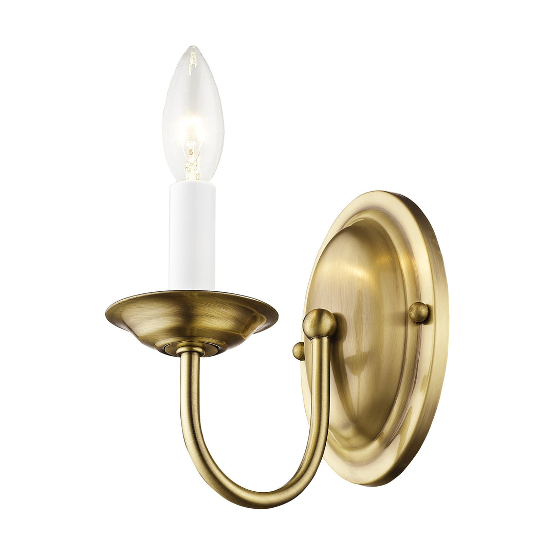 1 Light Antique Brass Wall Sconce Livex