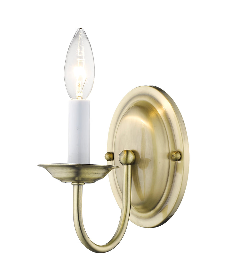 1 Light Antique Brass Wall Sconce Livex