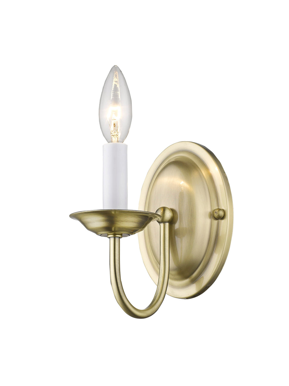 1 Light Antique Brass Wall Sconce Livex