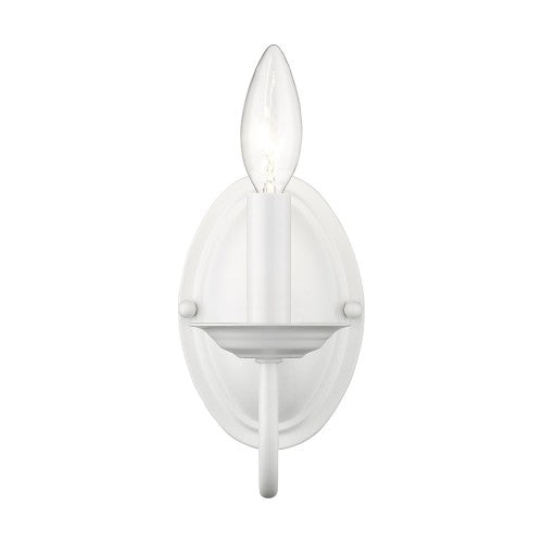 1 Light White Wall Sconce Livex