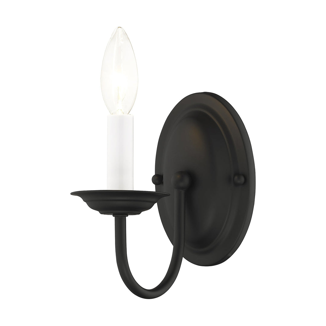 1 Light Black Wall Sconce Livex