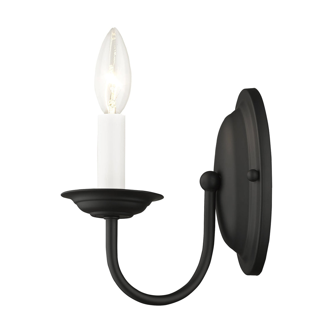 1 Light Black Wall Sconce Livex