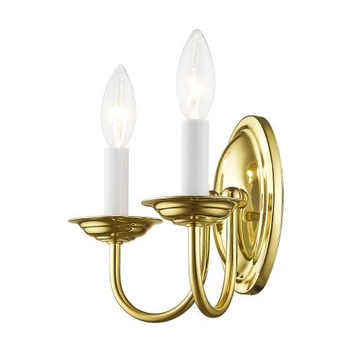 2 Light Polished Brass Wall Sconce Livex