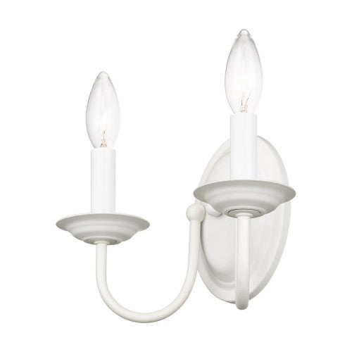 2 Light White Wall Sconce Livex