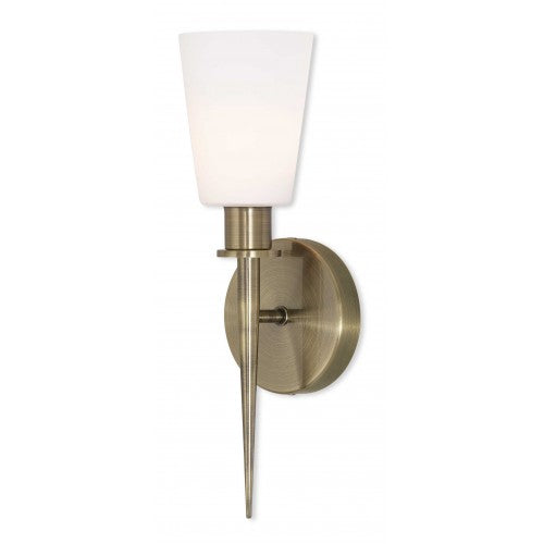 1 Light Antique Brass ADA Wall Sconce Livex