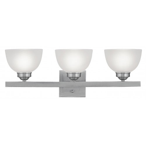 3 Light Brushed Nickel Bath Light Livex