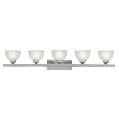 5 Light Brushed Nickel Bath Light Livex