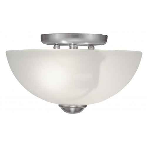 2 Light Brushed Nickel Ceiling Mount Livex