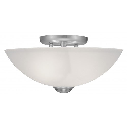 2 Light Brushed Nickel Ceiling Mount Livex