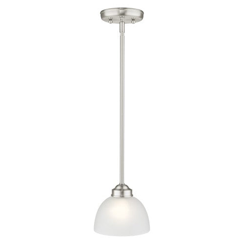 1 Light Brushed Nickel Single Pendant Livex