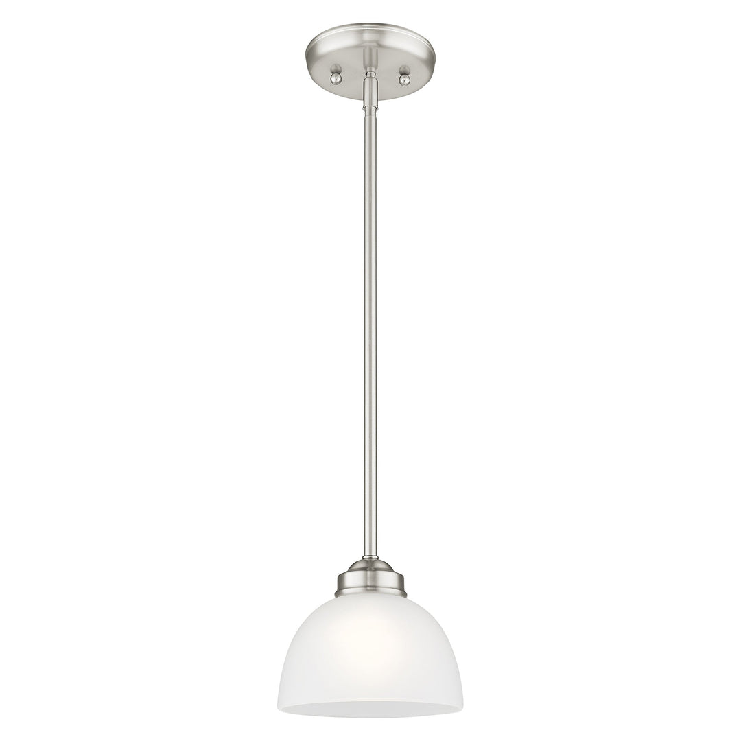 1 Light Brushed Nickel Single Pendant Livex