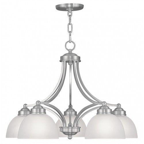 5 Light Brushed Nickel Chandelier Livex