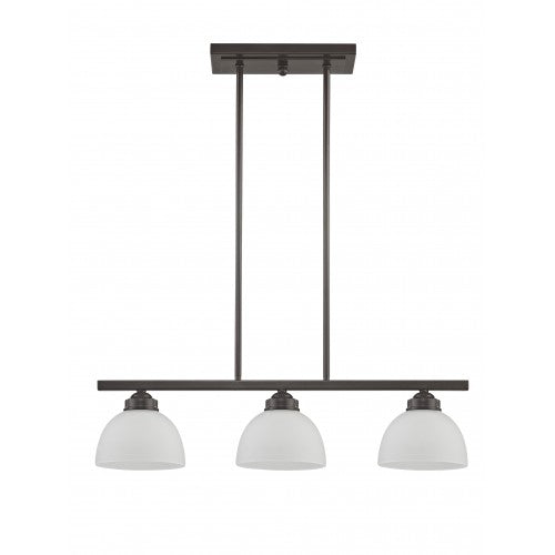 3 Light English Bronze Linear Chandelier Livex