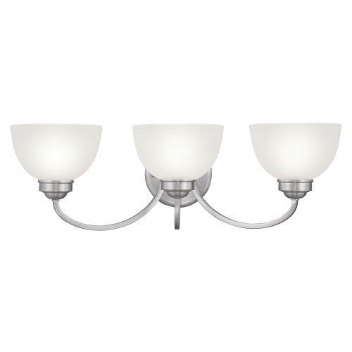 3 Light Brushed Nickel Bath Light Livex