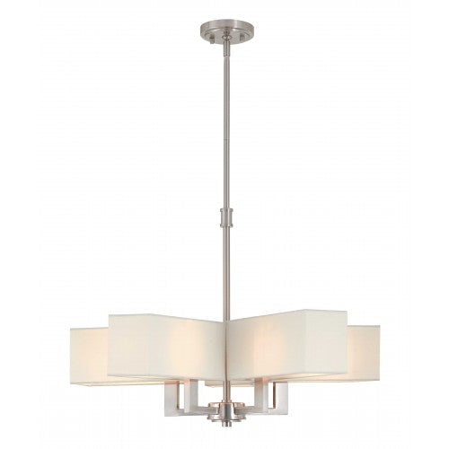 5 Light Brushed Nickel Chandelier Livex