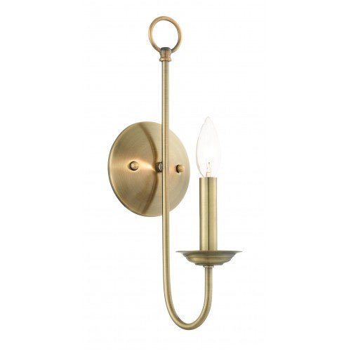 1 Light Antique Brass Wall Sconce Livex