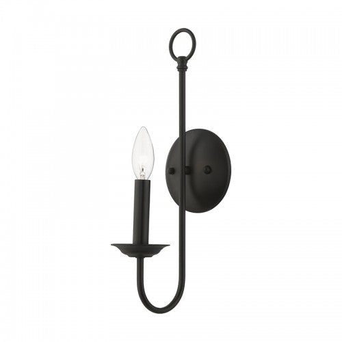 1 Light Black Single Sconce Livex