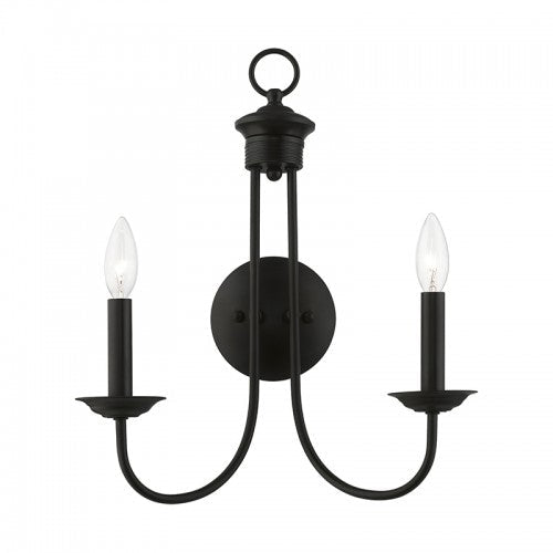 2 Light Black Double Sconce Livex