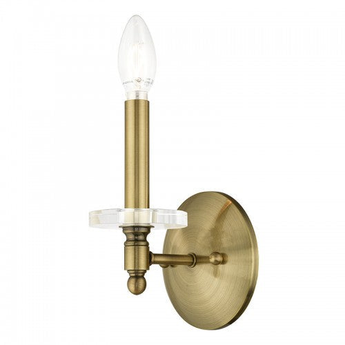 1 Light Antique Brass Wall Sconce Livex