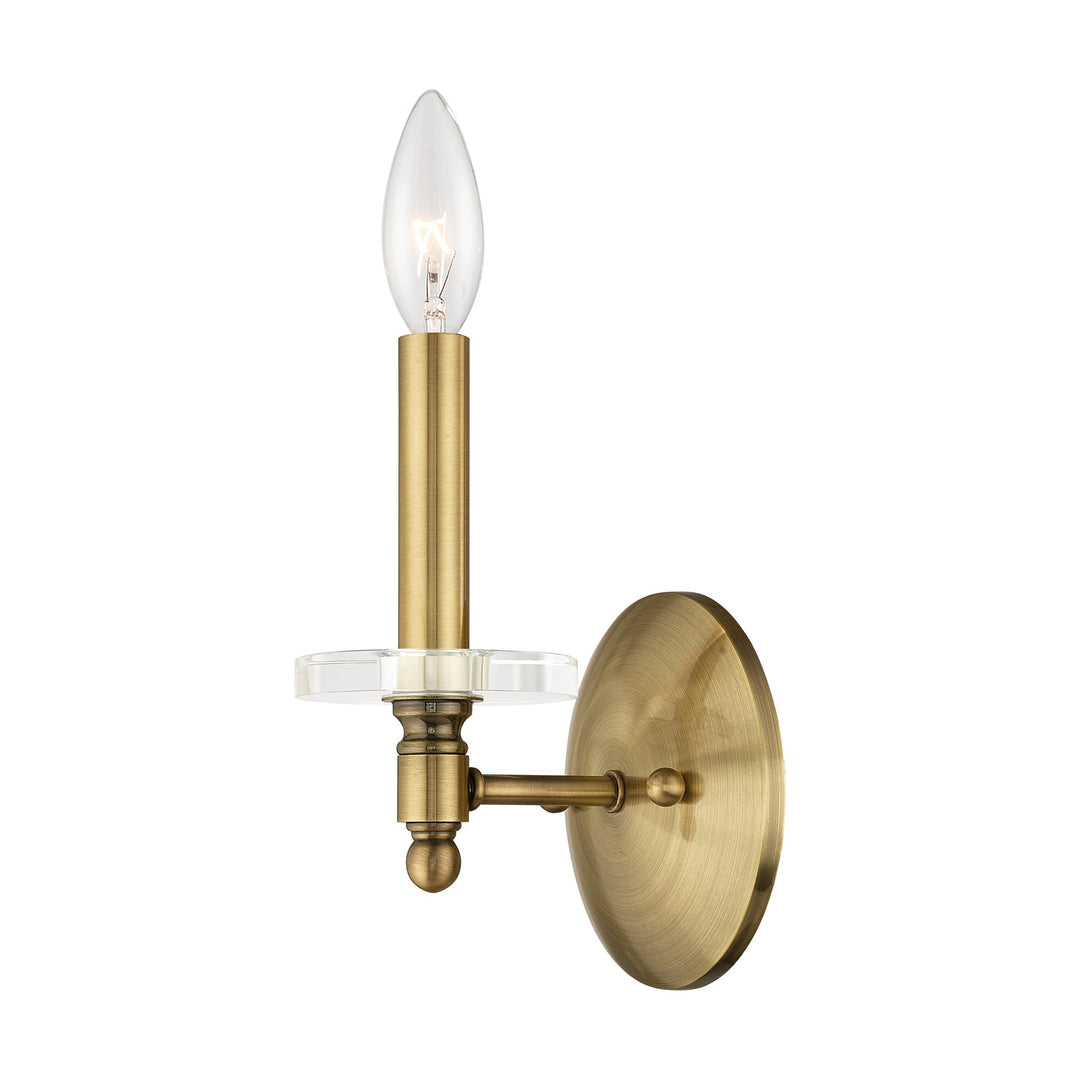 1 Light Antique Brass Wall Sconce Livex