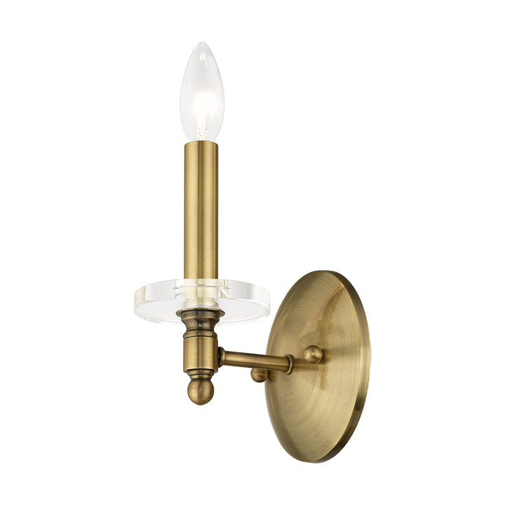 1 Light Antique Brass Wall Sconce Livex