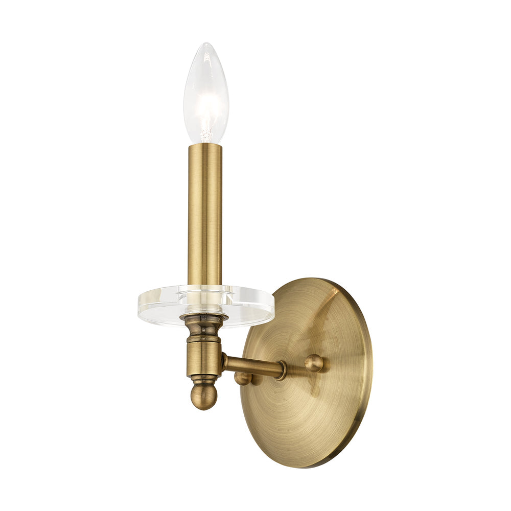 1 Light Antique Brass Wall Sconce Livex