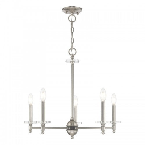 5 Light Brushed Nickel Chandelier Livex