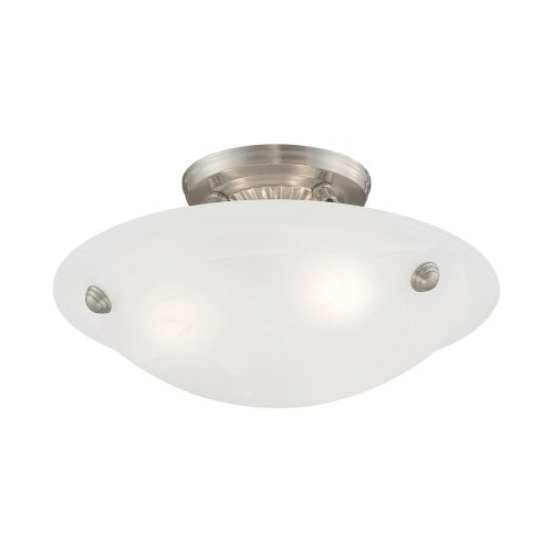 3 Light Brushed Nickel Ceiling Mount Livex