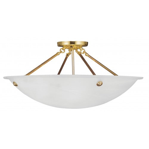 4 Light Polished Brass Ceiling Mount Livex