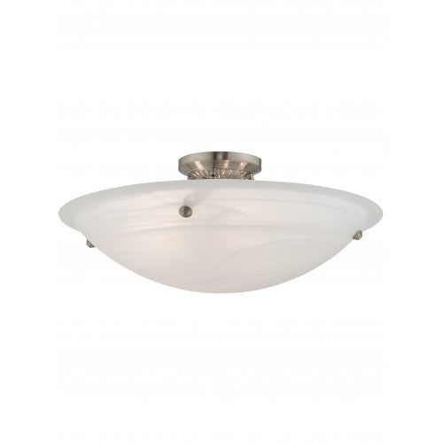 4 Light Brushed Nickel Ceiling Mount Livex