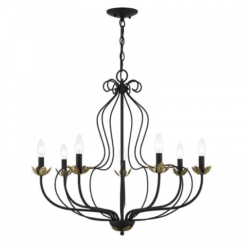 7 Light Black Chandelier Livex