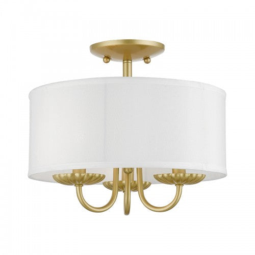 3 Light Soft Gold Semi-Flush Mount Livex