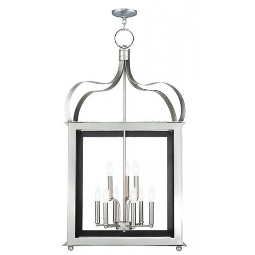 6 Light + 3 Light Brushed Nickel Lantern Livex