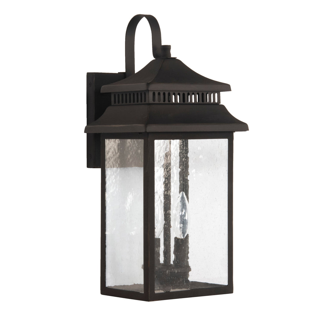 CRAFTMADE Crossbend 2 Light Medium Outdoor Wall Lantern in Dark Bronze Gilded