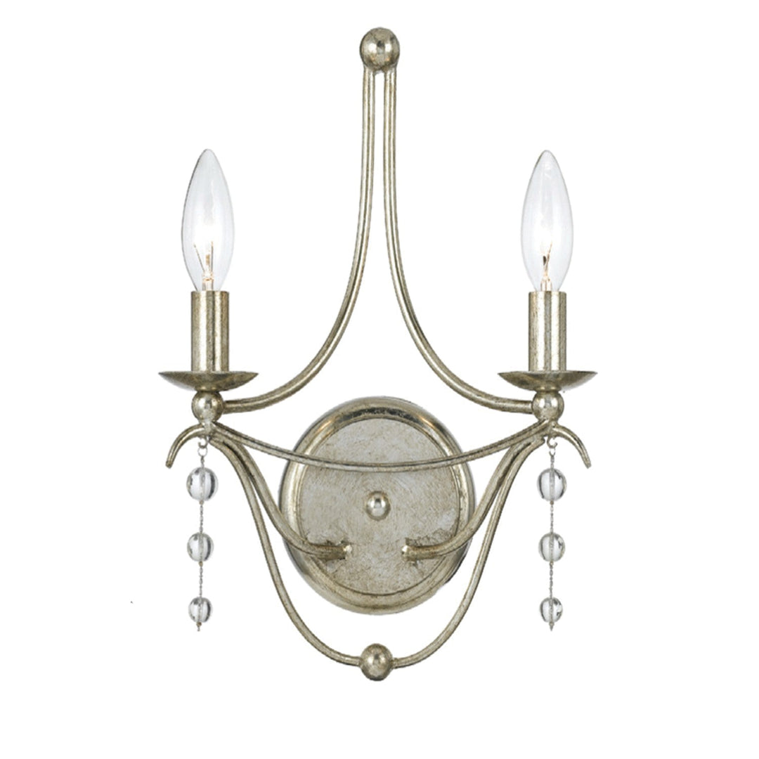 Crystorama Crystorama Metro 2 Light Antique Silver Sconce