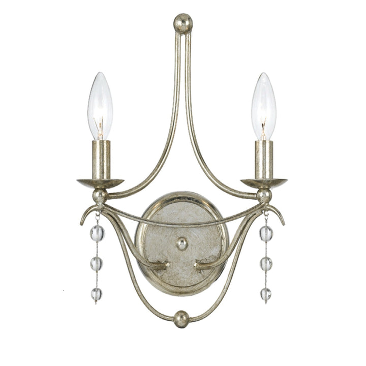 Metro 2 Light Antique Silver Sconce Crystorama