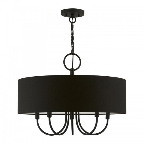 5 Light Black Pendant Chandelier Livex