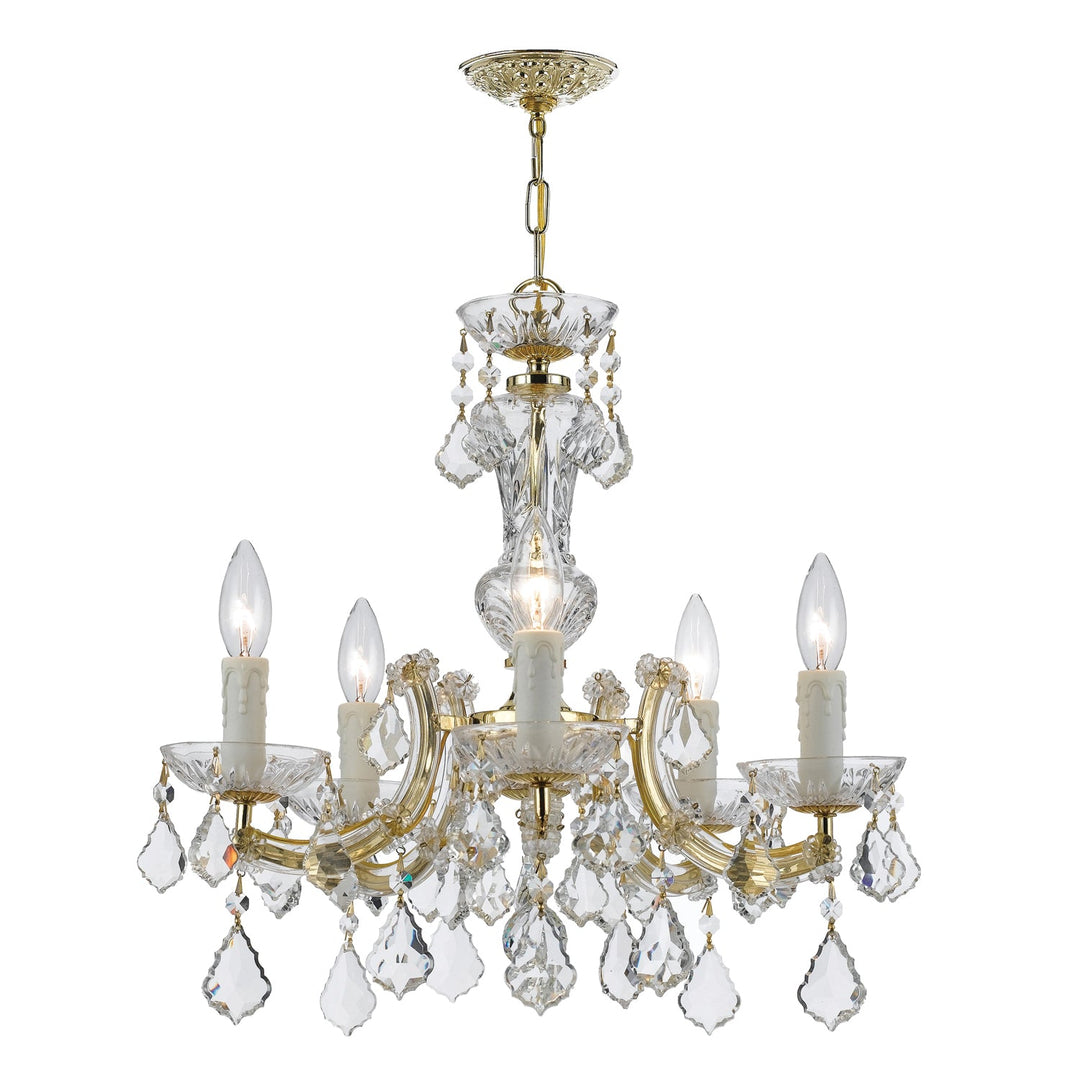 Maria Theresa 5 Light Hand Cut Crystal Gold Chandelier Crystorama