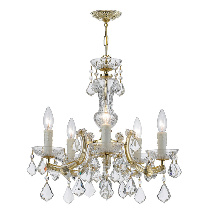 Maria Theresa 5 Light Swarovski Strass Crystal Gold Chandelier Crystorama