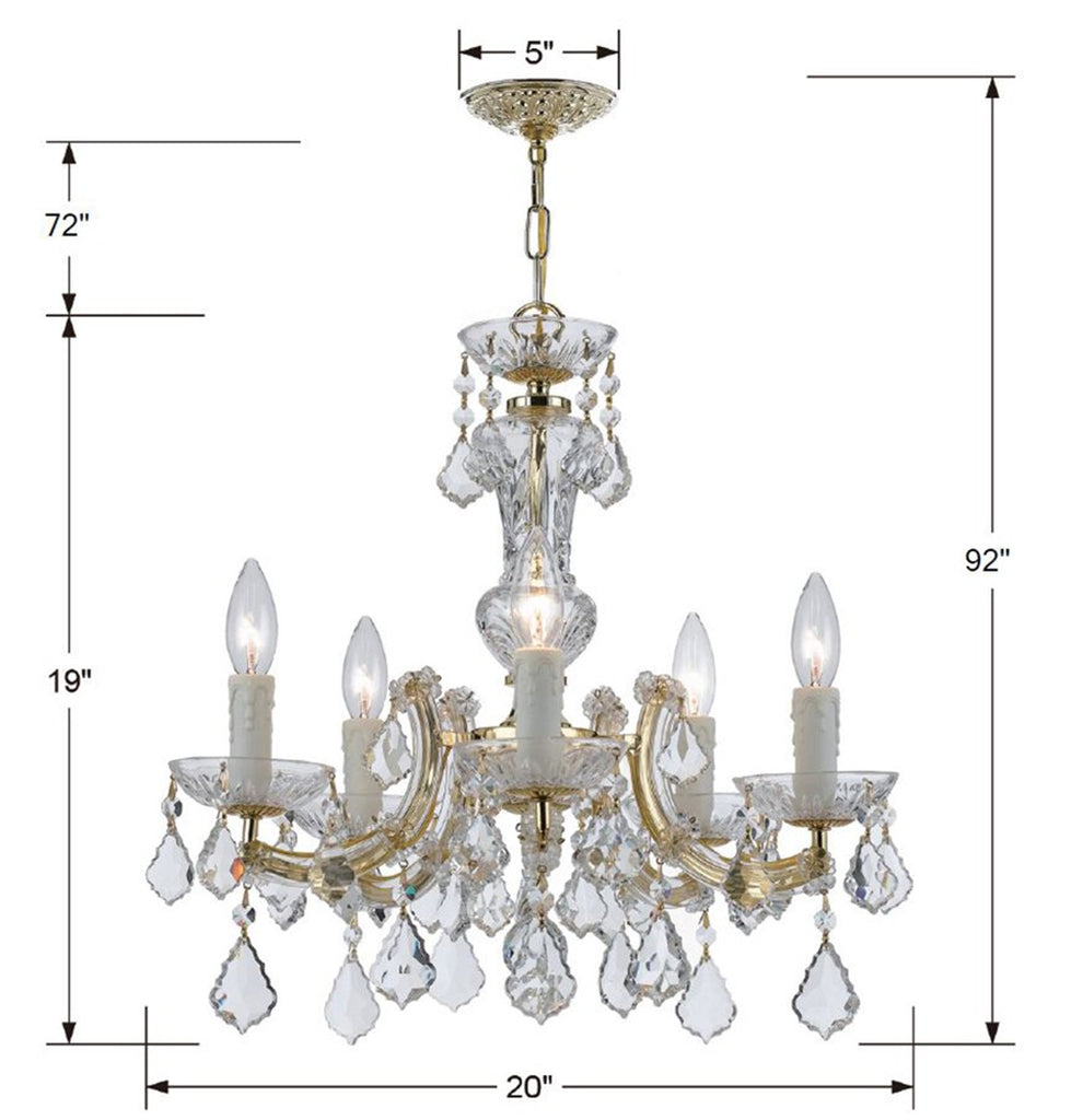 Maria Theresa 5 Light Spectra Crystal Gold Chandelier Crystorama