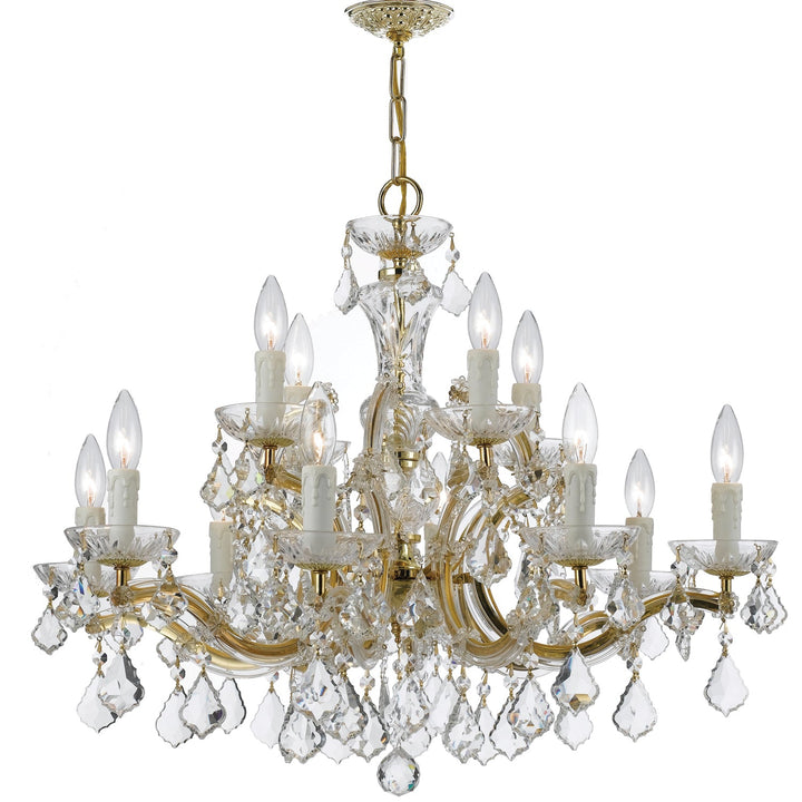 Maria Theresa 12 Light Hand Cut Crystal Gold Chandelier Crystorama