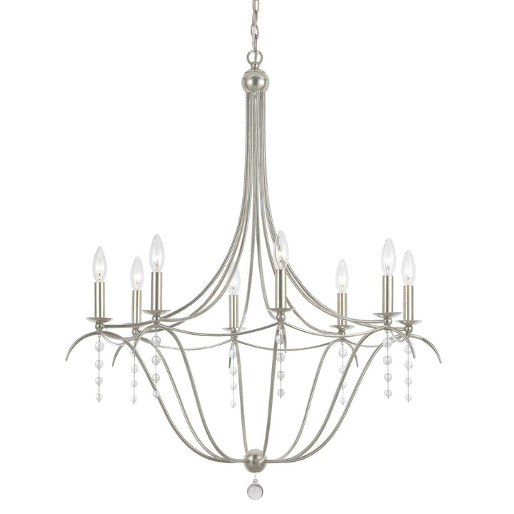 Metro 8 Light Antique Silver Chandelier Crystorama