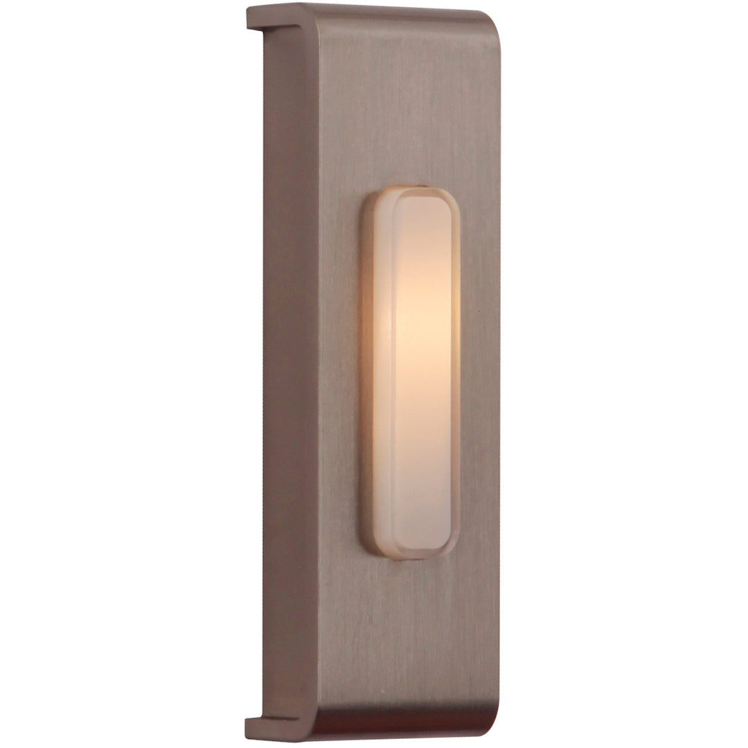 CRAFTMADE Surface Mount LED Lighted Push Button, Waterfall Edge Rectangle in Brushed Polished Nickel