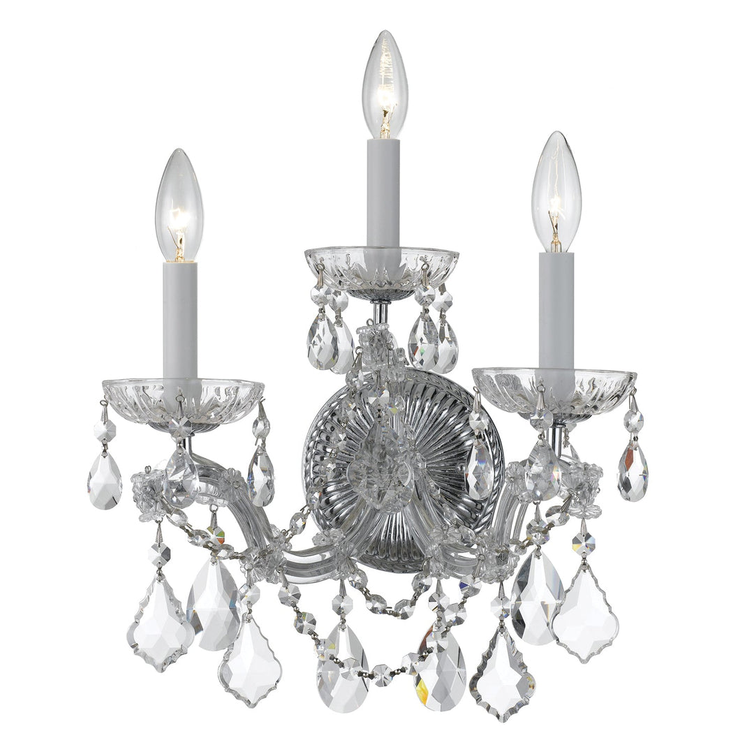 Crystorama Crystorama Maria Theresa 3 Light Swarovski Strass Crystal Polished Chrome Sconce