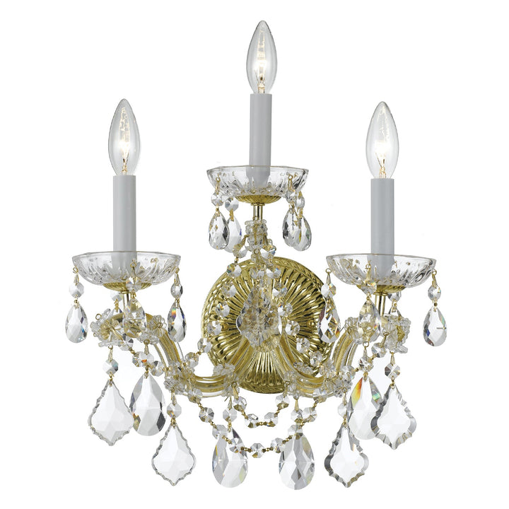 Maria Theresa 3 Light Hand Cut Crystal Gold Sconce Crystorama