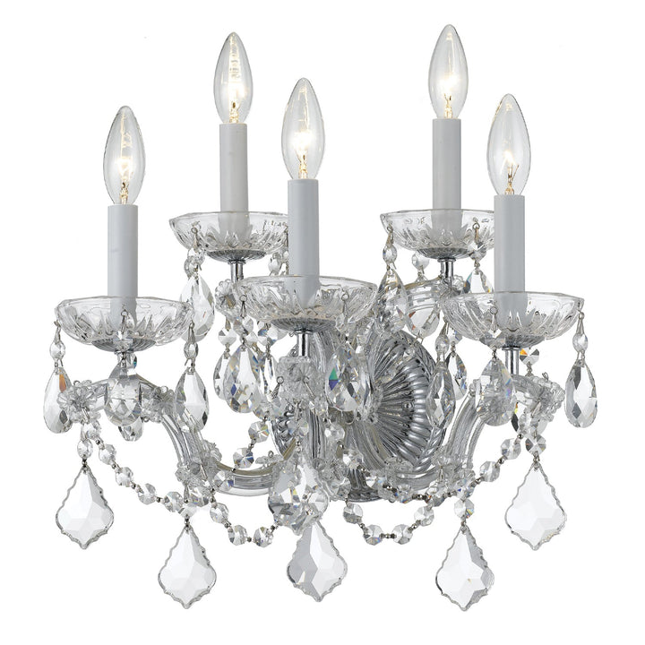 Maria Theresa 5 Light Hand Cut Crystal Polished Chrome Sconce Crystorama